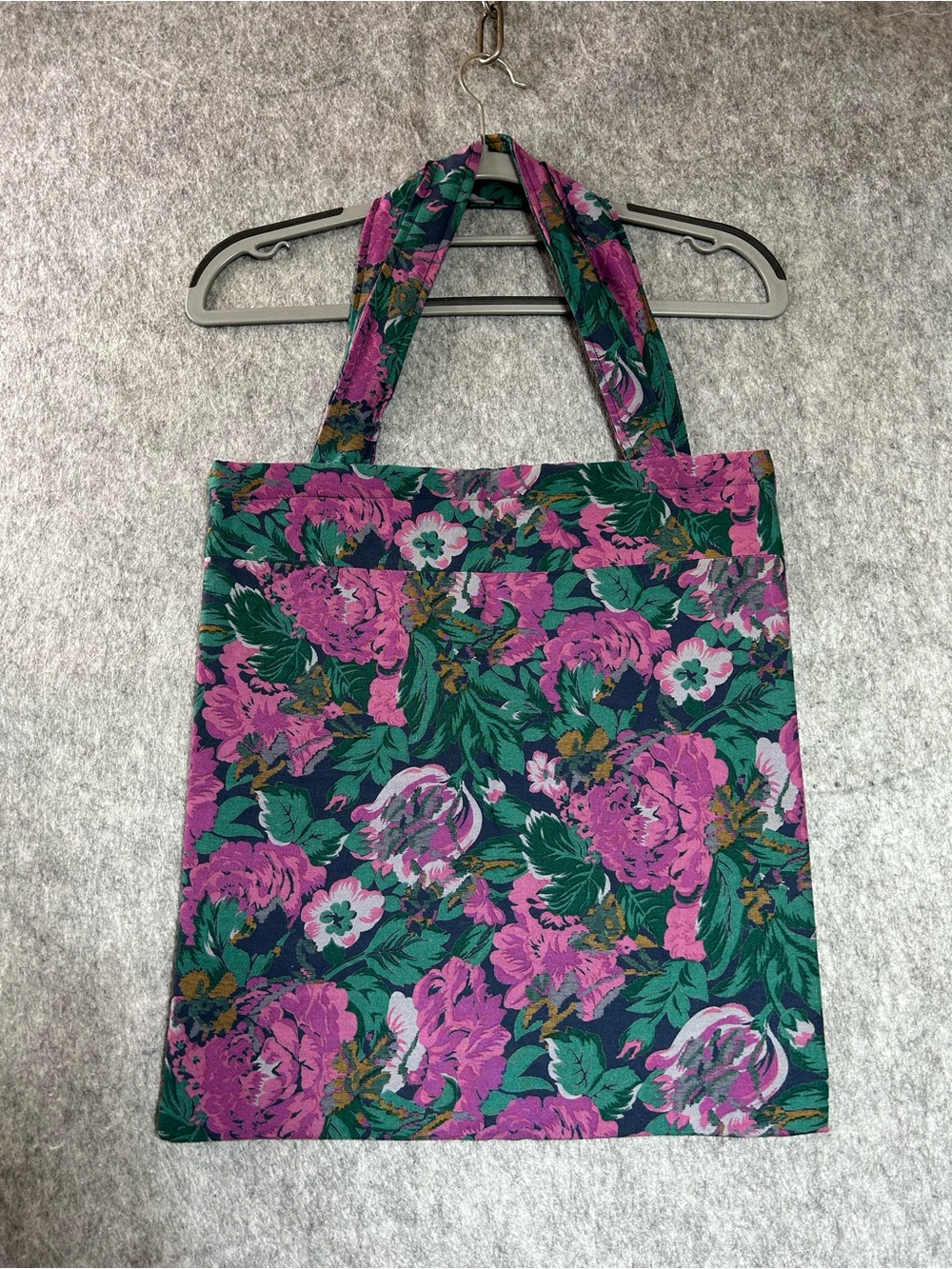 Floral Cotton Tote Bag - 80’s goth vintage upcycled handmade